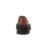 حذاء جلدي بكعب سميك