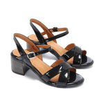 Crisscross Heeled Leather Sandals