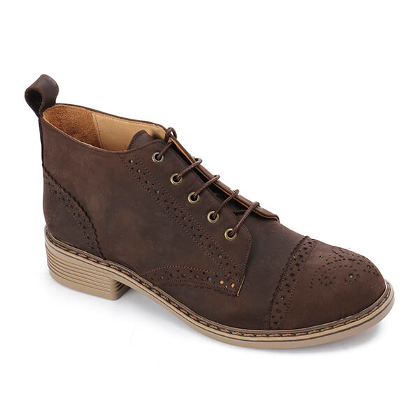 Brogue Ankle Leather Boots