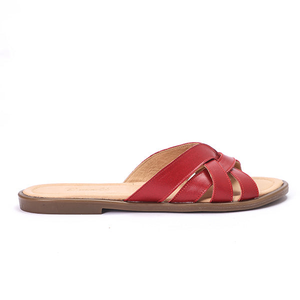 Red Crisscross Slippers