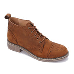 Brogue Ankle Leather Boots