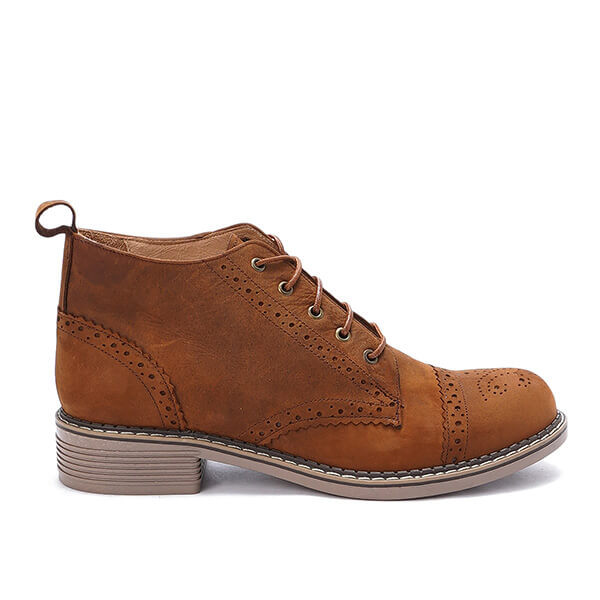 Brogue Ankle Leather Boots