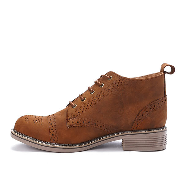 Brogue Ankle Leather Boots