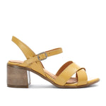 Mustard Criss-Cross Sandals - Emeli Leather Store