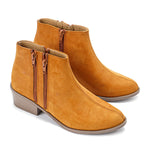 حذاء جلدي يصل إلى الكاحل بسحّاب مزدوج