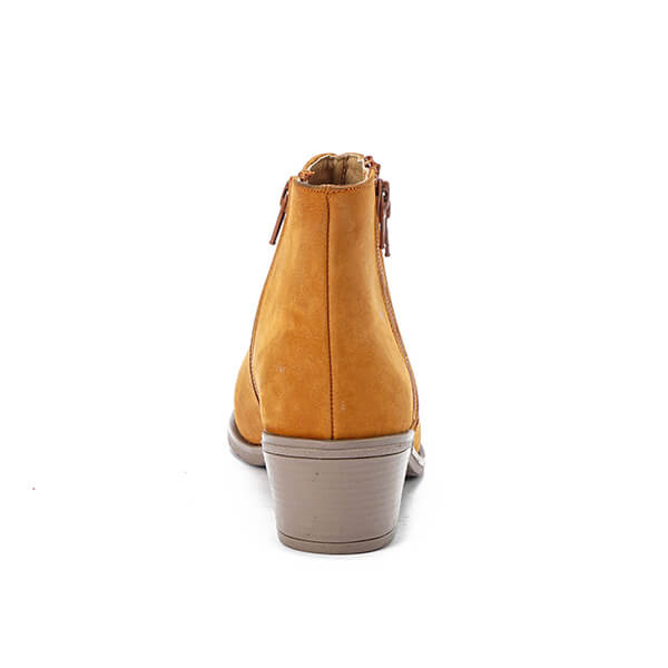 حذاء جلدي يصل إلى الكاحل بسحّاب مزدوج