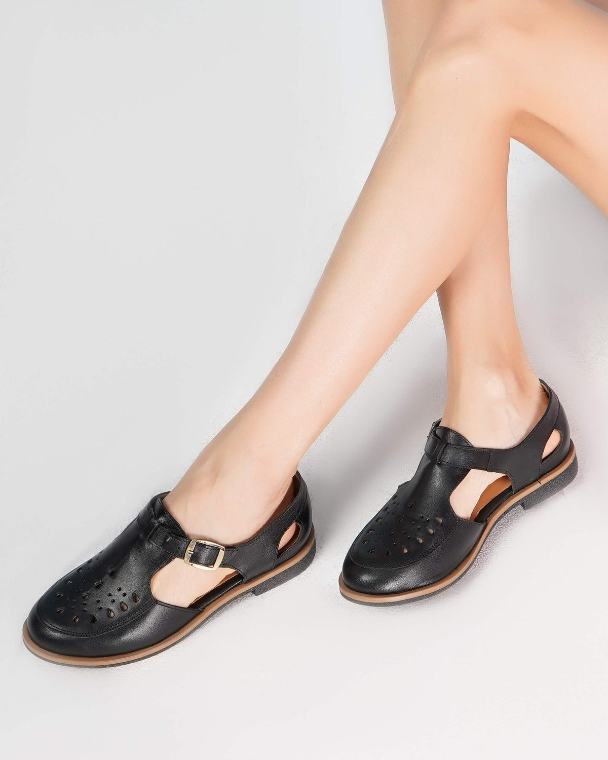 T-Bar Leather Loafers