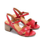 Red Criss-Cross Sandals - Emeli Leather Store