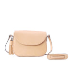 Beige Flap Tassel Crossbody Bag