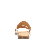 Beige Double Strap Slippers - Emeli Leather Store