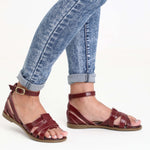 صندل جلدي متعدد الأشرطة ومتعدد الألوان