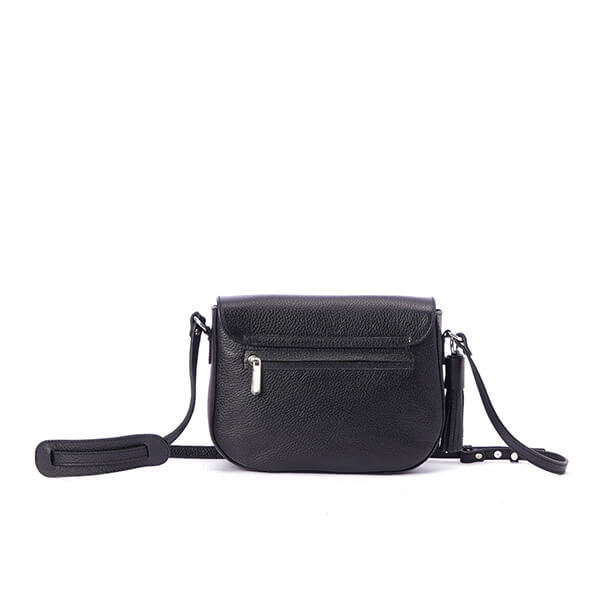 Black Flap Tassel Cossbody Bag