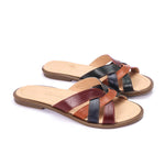Multi-color Crisscross Slippers - Emeli Leather Store