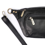 Black Matt Vintage Fanny Pack - Emeli Leather Store