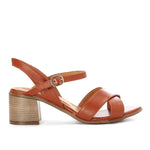 Havana Leather Criss-Cross Sandals - Emeli Leather Store