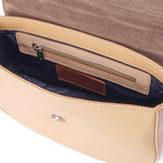 Beige Flap Tassel Crossbody Bag