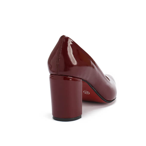 Leather Block Heel Pumps