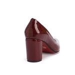 Leather Block Heel Pumps