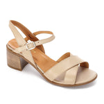 Beige Leather Criss-Cross Sandals - Emeli Leather Store