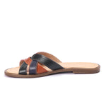 Multi-color Crisscross Slippers - Emeli Leather Store