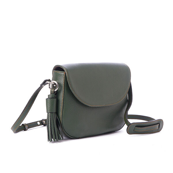 Olive Green Flap Tassel Cossbody Bag