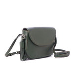 Olive Green Flap Tassel Cossbody Bag