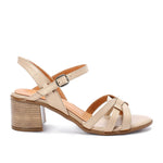 Beige Multi-strap Leather Sandals - Emeli Leather Store