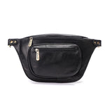 Black Matt Vintage Fanny Pack - Emeli Leather Store
