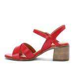 Red Criss-Cross Sandals - Emeli Leather Store
