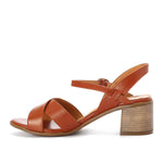 Havana Leather Criss-Cross Sandals - Emeli Leather Store