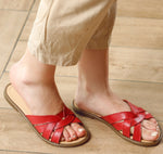 Leather Crisscross Slippers