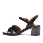 Black Varnish Criss-Cross Sandals - Emeli Leather Store