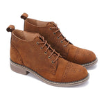 Brogue Ankle Leather Boots