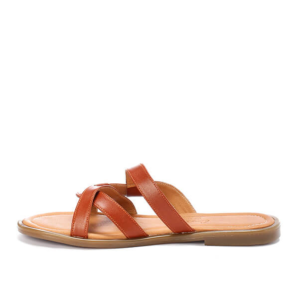 Havana Leather Casual Slippers - Emeli Leather Store