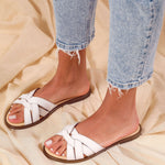 Leather Crisscross Slippers