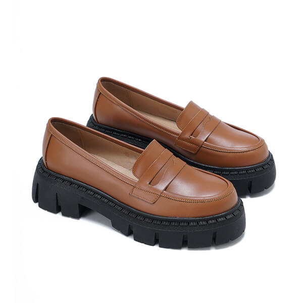 Leather Platform Loafers