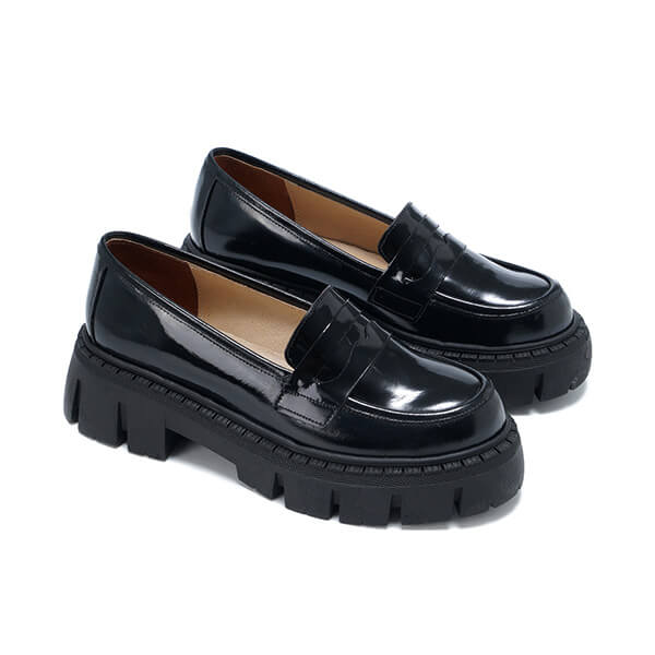 Leather Platform Loafers