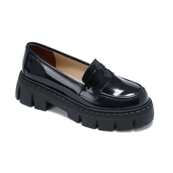 Leather Platform Loafers