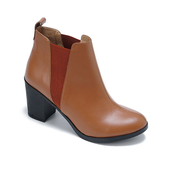 Leather High Heeled Half Boots