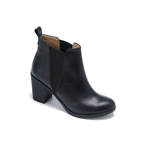 Leather High Heeled Half Boots