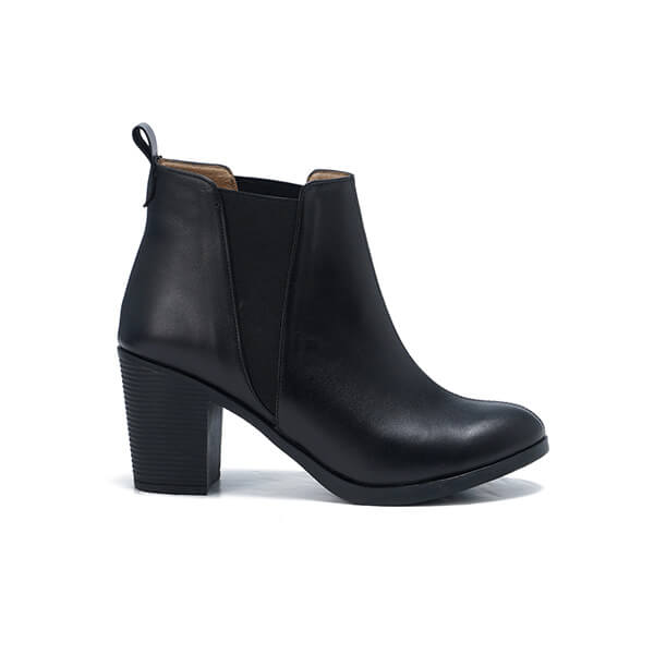 Leather High Heeled Half Boots