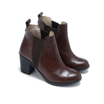 Leather High Heeled Half Boots