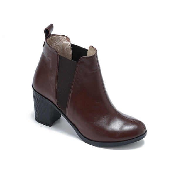 Leather High Heeled Half Boots