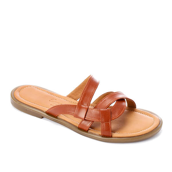 Havana Leather Casual Slippers - Emeli Leather Store