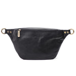 Black Matt Vintage Fanny Pack - Emeli Leather Store