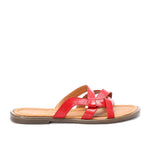 Red Leather Casual Slippers - Emeli Leather Store