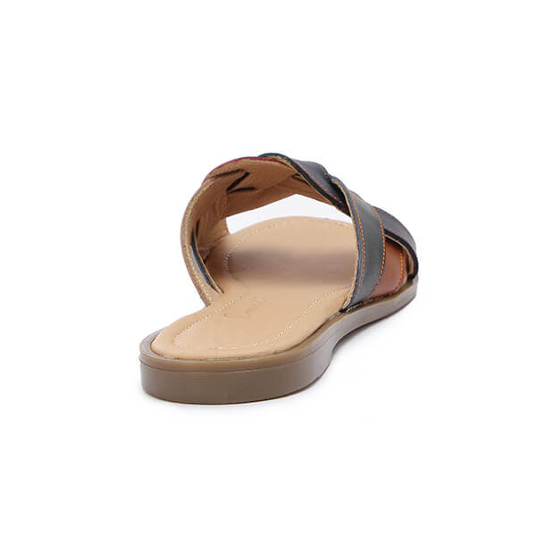 Multicolored Strap Slippers - Emeli Leather Store
