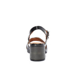 Black Varnish Criss-Cross Sandals - Emeli Leather Store