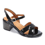 Black Varnish Criss-Cross Sandals - Emeli Leather Store