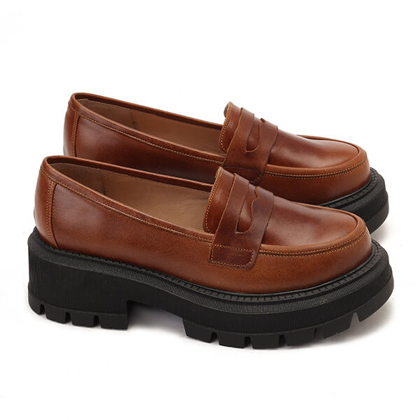 Leather Platform Loafers